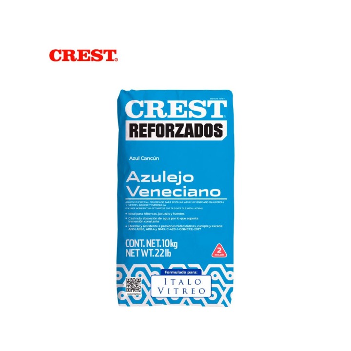 Pega Veneciano - Adhesivo Crest - Italo Vitreo 20kg